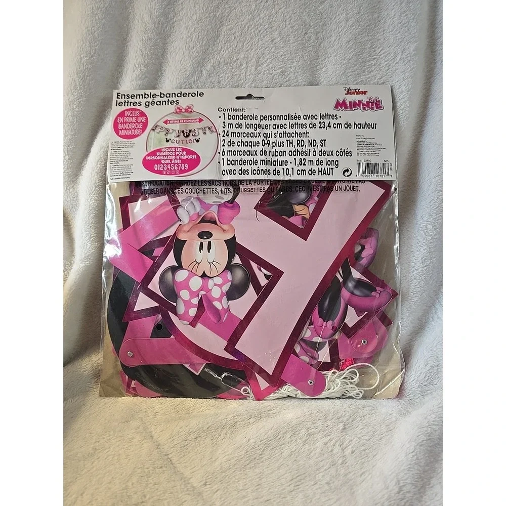 Disney Junior Minnie Mouse Customizable Jumbo Letter Happy Birthday Banner NEW